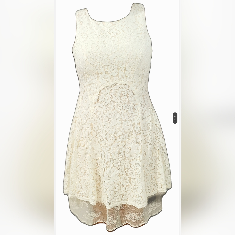 Cream Lace A-Line Dress